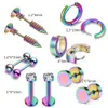 4/6Pair Stainelss Acciaio Punk Ear Studs Set Unisex Vite Bilanciere Orecchini Per Donna Uomo Piercing Gioielli Accessori Regalo