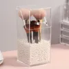 Pearl Clear Acrylic Makeup Brush Holder Transparent Storage Box Läppstift Container Pencil 210914