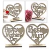 Other Festive & Party Supplies Heart Shaped Wooden Embellishments Wood Hearts Ornament Crafts For Monther's Day Wedding