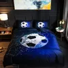 Aggcual Ball Printing Quilt Cover King Size Football Basketball Sports Bedding Set Double Single Home Textile be02 210615