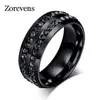 Cluster Ringen Modyle Hoge Kwaliteit Mannelijke Punk Vintage Zwart Rvs Sieraden Twee Rijen CZ Stenen Trouwring voor Man Vrouw