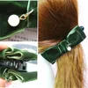 Banane Vertical Velvet Bow Poitrine Pearl Dames Coréen Hair Accessoires PicyTail Clip 8pcs