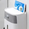 Toilet Paper Holders Wall Mounted Holder Waterproof Shelf Punch Free Roll Papers Rack Creative Tissue Box Bathroom Products