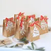 6 Stili Europeo Nuovo Natale Candy Box Natale carta kraft Fiocco di neve Sacchetto di carta Biscotto Candy Bag RRD7502