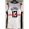 All embroidery 13# GEORGE 2020 season white basketball jersey Customize men's women youth add any number name XS-5XL 6XL Vest
