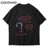 Gonthwid T-shirt Streetwear Harajuku Hip Hop Lettera Stampa Ricamo Simbolo dei ricamo Tshirs Moda Moda Casual Manica Corta Allentato Top c0315