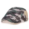 Män Kvinnor Färgad Camouflage Duckbill Beret Cap Hollow Andningsbara Mesh Caps Sommarjusterbara Newsboy Mössor Sun Hat Sgorras