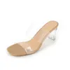 HOT Clear Heels Slippers Women Sandals Summer Shoes Woman Transparent High Pumps Wedding Jelly Buty Damskie High Heels 441 Y0309