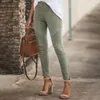 Moda Pantalones para mujeres Jeans elásticos Pleated Strighty Winist Y2K Color sólido Elasticidad Cause los pantalones delgados 220310