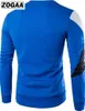 Zogaa 2021 Sweaters Hommes Nouvelle Mode Mague imprimée Décontracté Décontracté Coton Slim Coton Tricot Sweaters Pullovers Hommes Marque Vêtements Y0907