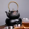 Japanese High quality Cast Iron Teapot Induction Cooker Kettle With Strainer Tea Pot Oolong Tea Coffee Maker Office Tea set 1.2L