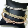 Fashion Hard Metal Luxury Gilding Bangle Multi Design Bangles With Luxurious Artificial Diamonds Inlaid Golden And Silver