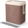 Cotton Linen Laundry Toy Household Sundries Bag Detachable Bracket Foldable Dirty Clothes Storage Basket