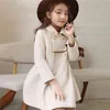 Meisje's wollen lange jas jas herfst winter Koreaanse versie grote tiener plus fluwelen dikke luxe ontwerp hoge kwaliteit 211204