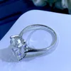 Luomansi 10.5CT Oval Super Flash Big Diamond Ring 100%-S925 Sterling Silver 18K Gold Woman Wedding Engagement Jewelry 211217