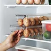 21Grids Küche Kühlschrank Crisper Eier Crisper Aufbewahrungsbox Rechteckige transparente Aufbewahrungsbox Fächer mit Abdeckung Eierbox 210315