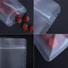 100 stks Kavel Frosted Plastic Self Seal Bag Vlakke Bodem Matte Doorschijnende Voedselopslag Rits Pouch Revealable Geur Disprood Packing Tassen