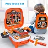 22pcs Set Kids Tool doen alsof spelen educatieve Montessori Toy Learning Kit met opslagcase tas simulatie reparatie tool kerstcadeaus