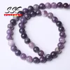 Andra naturstenpärlor Purple Lepidolite Rund för smycken som gör DIY -armbandhalsbandstillbehör 15 '' 4/6/8/10/12mm Wynn22