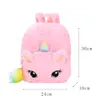 Zaini peluche Simpatico cartone animato Unicorno Borse da scuola per bambini per ragazze Soft Children-SchoolBackpack Kindergarten Baby Travel Snacks Toys Bag