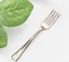 1000pcs 3.9" Plastic Disposable Mini Silver Fork 10CM Cake Tasting Dessert Cake Fork For Wedding Party Suplies SN1941