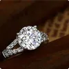 Cluster Rings 2 Pure Gold 14k Round Brilliant Ideal Excellent Diamond Women Anniversary Ring Lab Grown Stone Top Quality