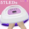 57LEDS Big Power Gel LED UV com Auto Sensor Baixo modo de Calor Polonês Secador Nail Art Lamp Manicure Máquina