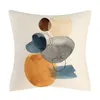 Nordic Tryckt kuddeväska akvarell Turkos Blå Grön Abstrakt Konst Kuddar Amazon Home Inredning Pillowcases Sofa Väskor Kuddehölje Linne Tyg 45 * 45cm