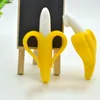 ناعم سيليكون طفل Teether Toys Toddler Safe BPA Free Banana Banana Leing Ring Chew Dental Care Beads التمريض للطفل