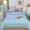 洗い洗い綿の寝室の4枚の女の子のハートクリームシンプルなミックスとマッチの小さな新鮮なキルトカバー3ピース寝具210706