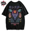 UPRISING Monster short-sleeved street fashion brand personality joint hip-hop motorcycle T-shirt popular X0712