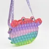 Sac à main en Silicone pour enfants, sac à bandoulière en forme de crabe, jouets à bulles, presse à doigts, portefeuille, jouet de décompression, nouvelle collection