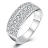 Offre spéciale zircon blanc 925 bague en argent plaqué DMSR784 taille 8, nouveauté bagues en argent sterling plaqué bijoux