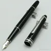 Limited Edition Black Resin Series Silver Trim Classique Mt Ballpond Pen/Pen -Fountain Pen para escrever