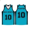 Basketball Jersey Men Stripe Short Sleeve Street Shirts Black White Blue Sport Shirt UBX39Z3001