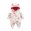 Bebê recém-nascido meninas inverno lua cheia macacões rosa bebê bebê rosa bebê roupas de algodão pijama bebê aquecido escalada roupa para fora h0909