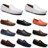 Casual Fashions Men Driving Doudous Leather Shoes Breathable Soft Sole Light Tan Blacks Navys Whites Blue Sier Yellow Grey Footwear All-match Lazy Cross-b 65