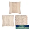 Nouveau macramé tissé à la main coton fil oreiller 100% coton lin géométrie bohême coussin décor à la maison 45*45 cm Amortiguador prix usine conception experte qualité dernière