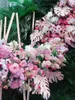 컬러 인공 열 대 팜 나뭇잎 가짜 몬스터 잎 플라스틱 장식 꽃 웨딩 도로 선도적 인 인공 식물 rrd11127