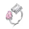 Openingen Verstelbare ringen Luxe 925 sterling zilveren ring Zonder nikkel Lood Wit Roze 5A Kubieke Zirkonia Dames Feest Bruiloft R7934489