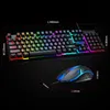 Set Rainbow Backlight USB 2400DPI Gaming 104KEY Wired Keyboard Mouse Gamer ноутбук PC игры
