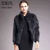 Kobiety Prawdziwe Królik Futro Płaszcze Stałe Kobiece Stojak Kołnierz Rex Rabbit Fur Coat Winter Moda Prawdziwe Futro Płaszcze Kurtki 13 Kolory 211129