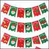 Kerstversiering Feestelijke feestartikelen Home Garden Hoge Kwaliteit Opknoping Vlag Santa Claus Vlaggen Wanddecoratie Ornamenten El Bar Mark