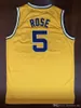 Personalizzato a buon mercato Jalen Rose # 5 Michigan Retro Basketball Yellow Stitch personalizza qualsiasi nome numerico UOMINI DONNE GIOVANI XS-5XL