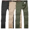 Calças de carga dos homens Primavera / Verão removível Caqui de Khaki Mens Rápido Seco Breathabteres Masculinos Calças Casuais Plus Tamanho 6xl 7xl Y0811