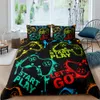 23 PCS Gamer Duvet Capa Conjunto de cama Queen King Kids meninos Cama Conjunto de capa de capa da capa do jogo de jogo Conjunto de roupas de cama 210309