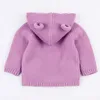 Hiver chaud nouveau-né bébé pull fourrure capuche détachable infantile garçons fille tricoté cardigan automne vêtements d'extérieur enfants tricots 1-24m 210226