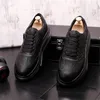Högkvalitativa luftkuddade läder herr Casual Shoes Punk Sneakers Trainers Web Celebrity Flats Zapatillas Hombre
