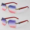 Yeni Mikro-Pavalı Elmas Seti Çüreksel Güneş Gözlüğü Aztek Kollar Oyma Olanlar Kadınlar Erkekler Güneş Gözlükleri Erkek ve Kadın Çerçeve Optik 18K Altın UV400 Tasarımcı Gözlükler