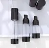 15 30 50 80 100 120 мл безвоздушные бутылки с насосом Упаковочная бутылка-пустая многоразовая черная безвоздушная вакуумная крем-лосьон для макияжа Туалетные принадлежности Контейнер для жидкости